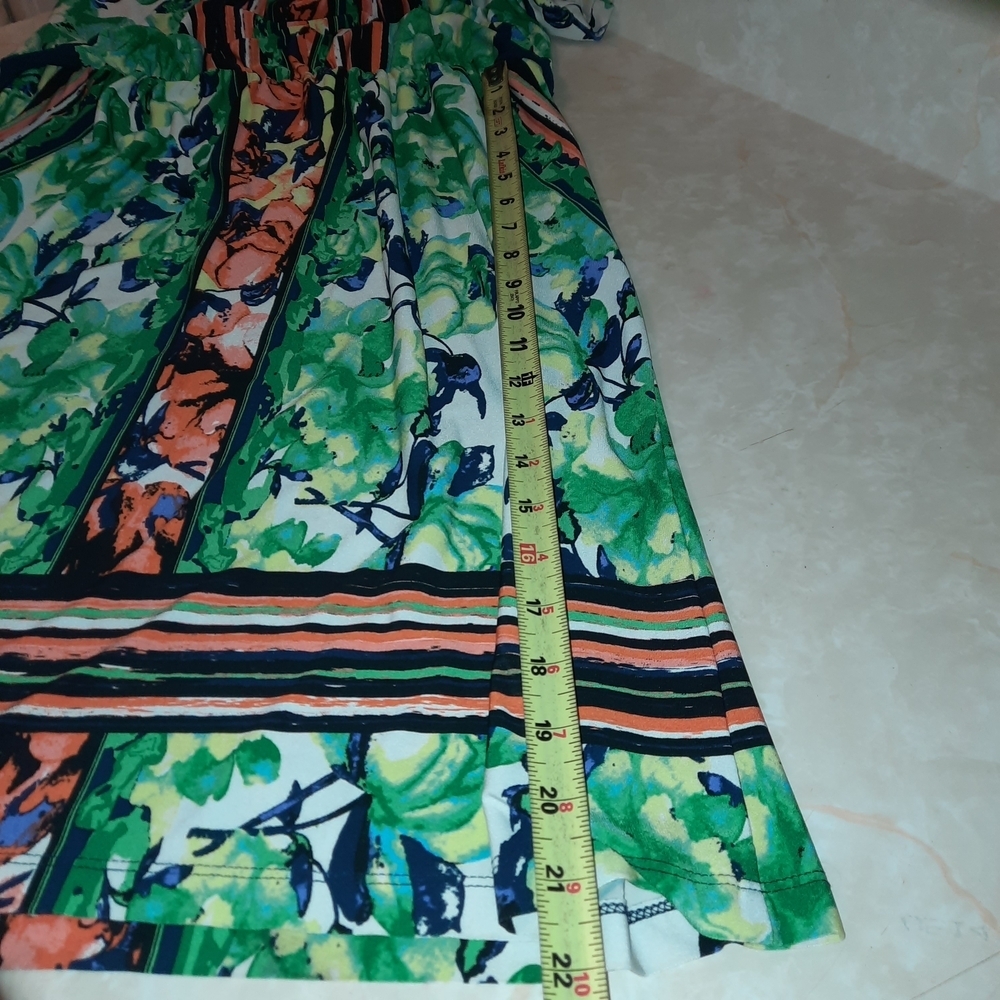 Chetta B Green and Orange Floral Midi Dress - Picture 10 of 10